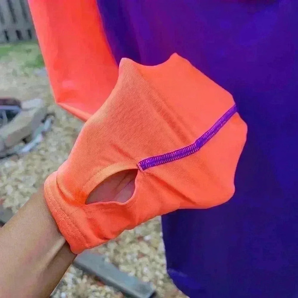 NIKE Pro dri-fit fitted 1/4 zip Pullover Purple / Orange Size Small - Picture 7 of 10